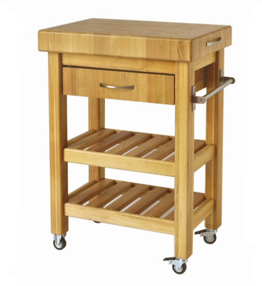 vooden kitchen trolley with drawer